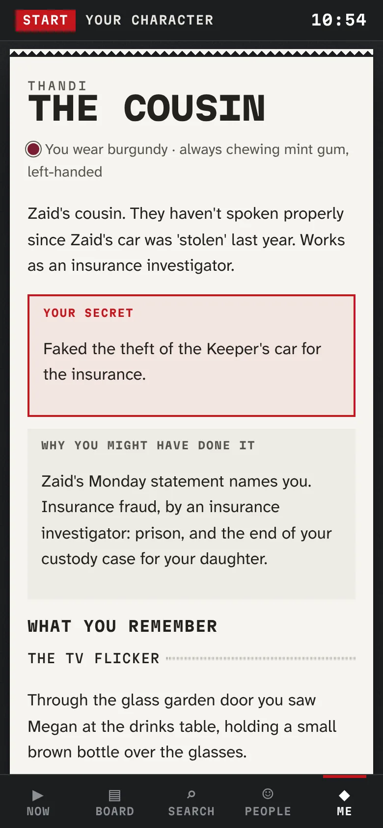 A player's character